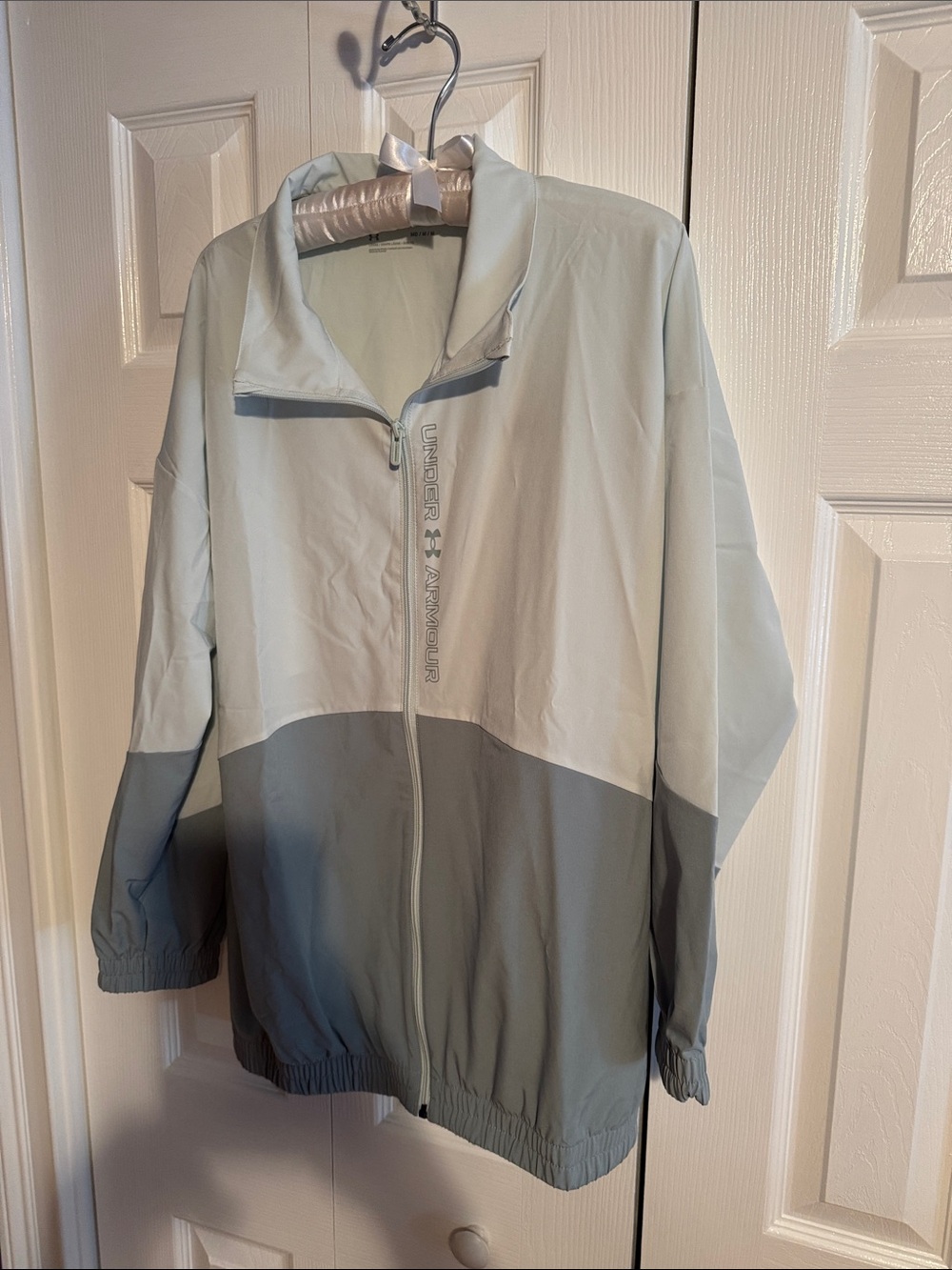 Under Armour Two-Tone Light Blue and Gray Zip Bomber Jacket